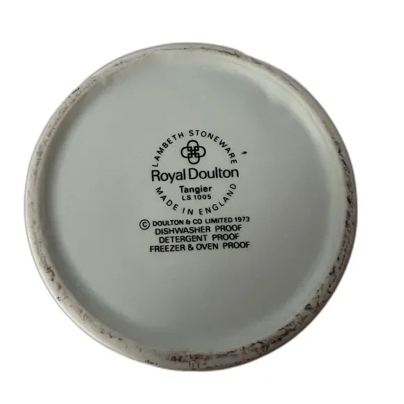 Royal Doulton Tangier Lidded Sugar Jar Bowl Lambeth Stoneware Collection England - Picture 6 of 7